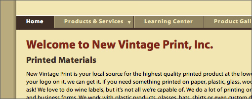 New Vintage Print Website Development - Small